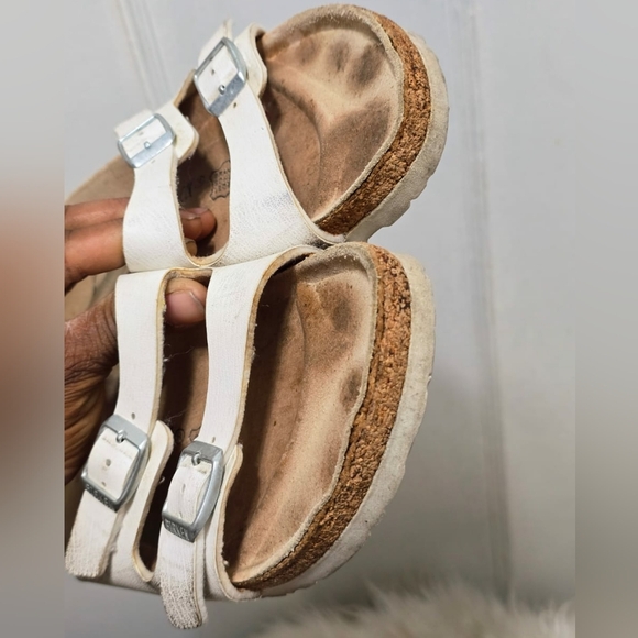 Birkenstock Ibiza White Birko-Flor Slide Slip On Sandals Womans Size 40🌴✌️ - Picture 4 of 6